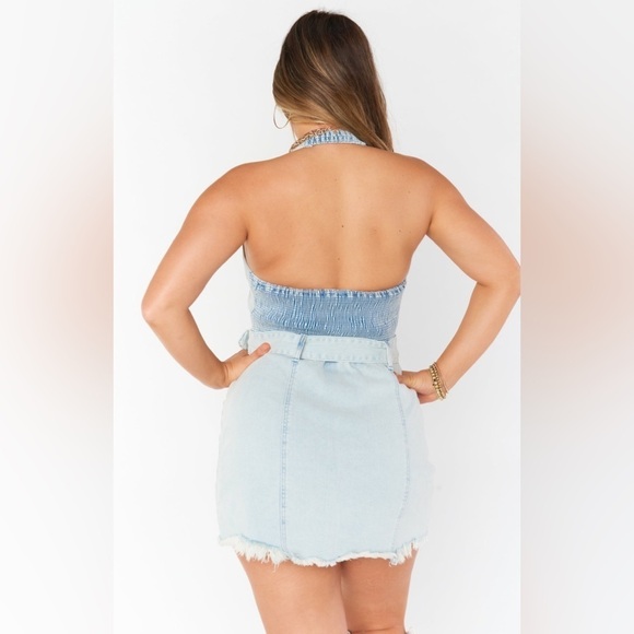 SHOW ME YOUR MUMU Duncan Halter Dress In Blue Jay - Picture 9 of 11